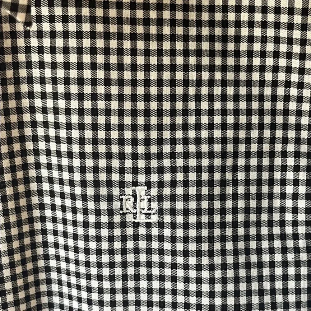 Ralph Lauren Ladies Black and White Checkered Shirt Size PM NWT - Picture 2 of 6